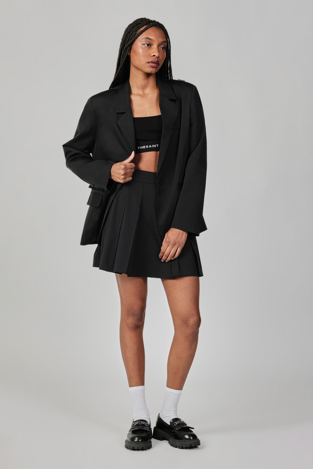 PLEATED SATIN SKIRT THESAINT