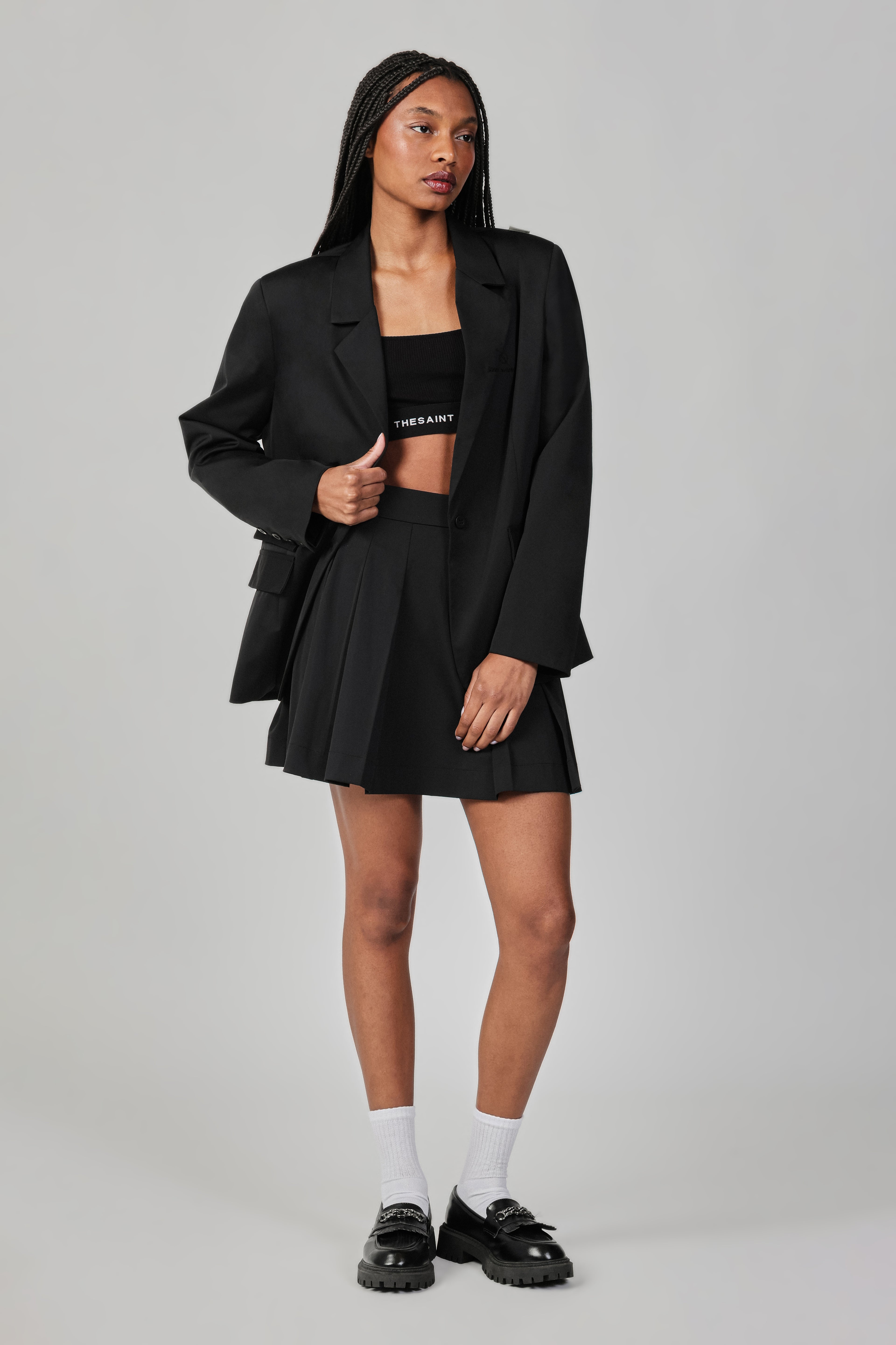 PLEATED SATIN SKIRT THESAINT