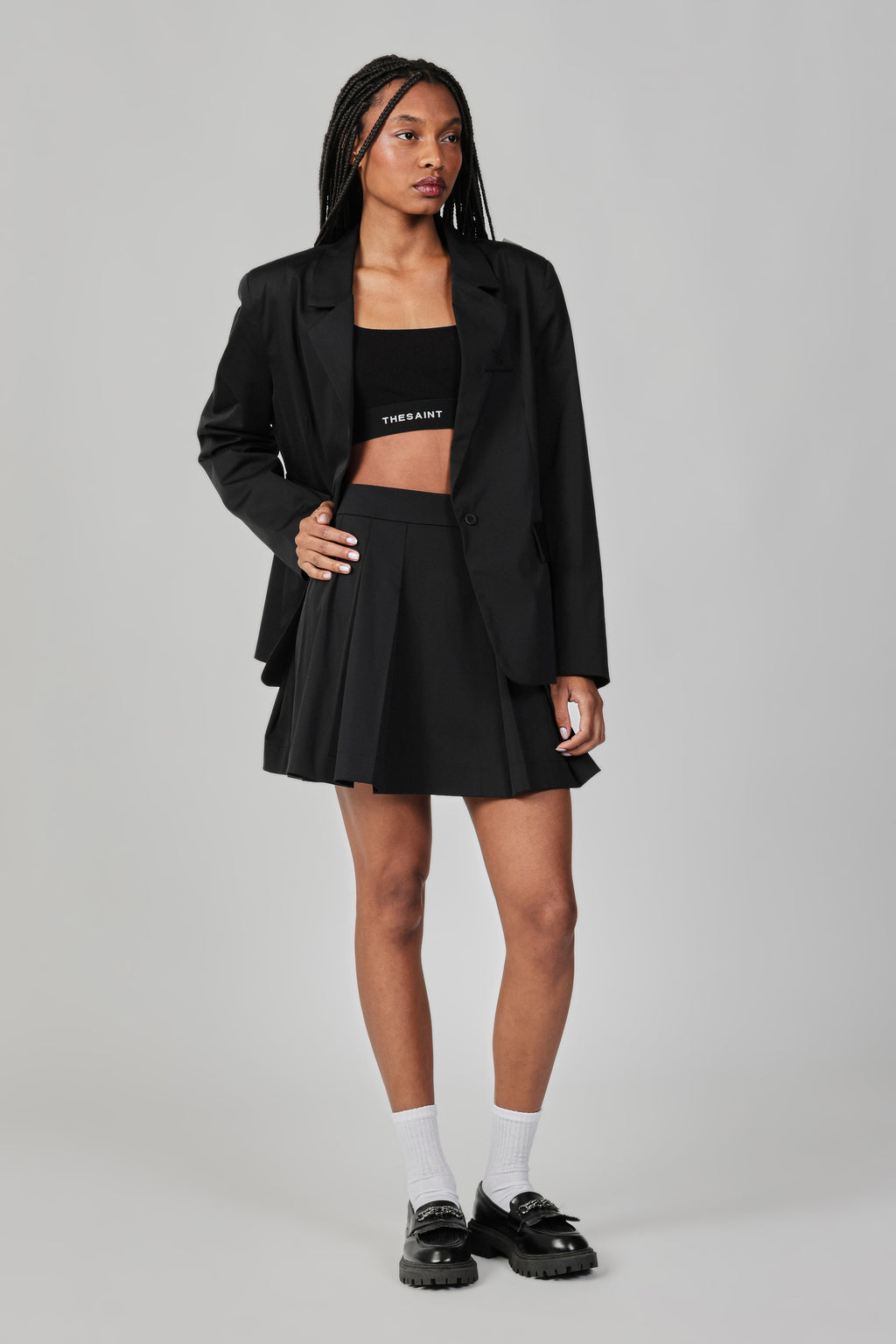 PLEATED SATIN SKIRT THESAINT