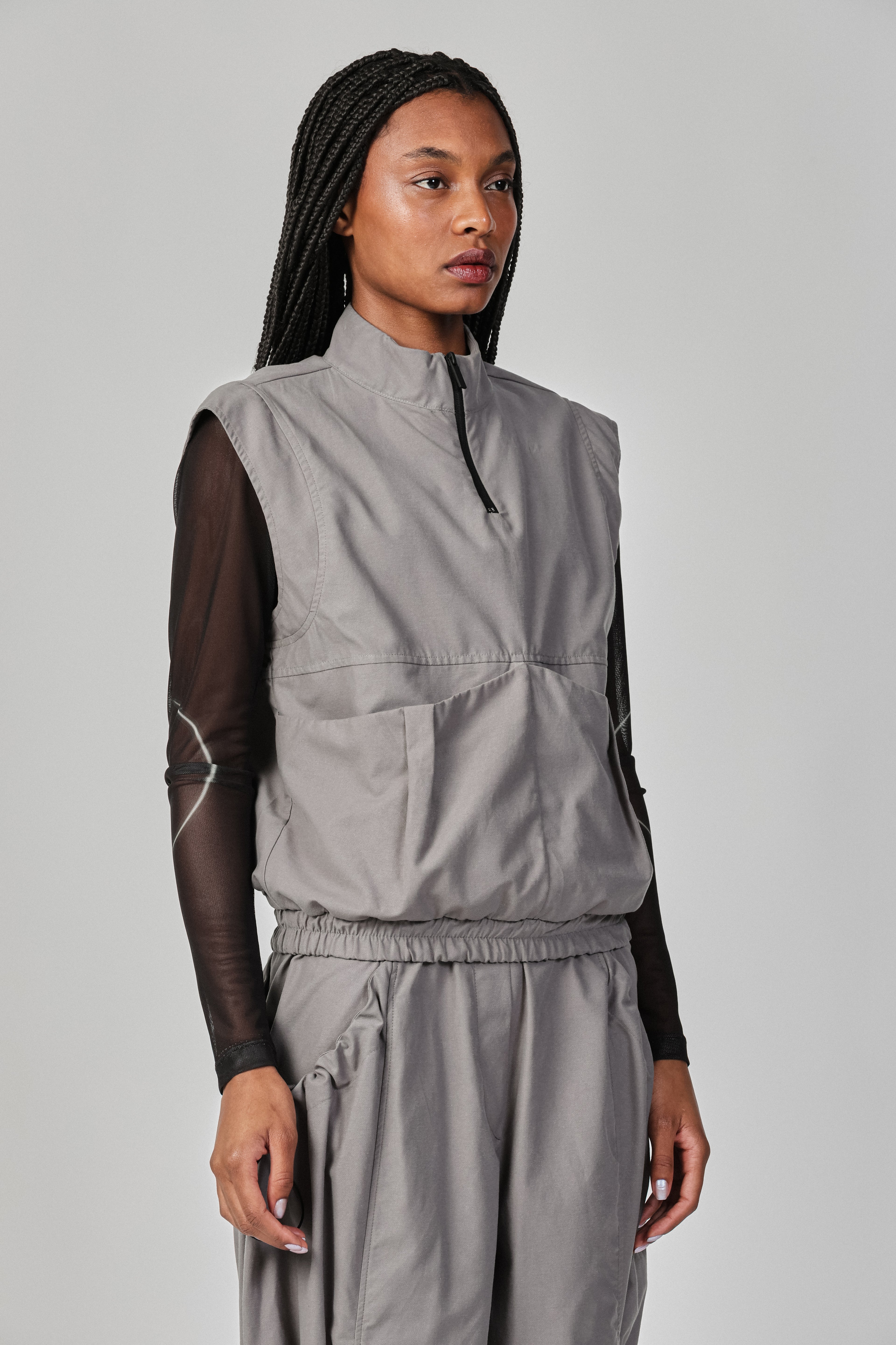 OVERSIZED NYLON VEST WITH POCKETS THESAINT