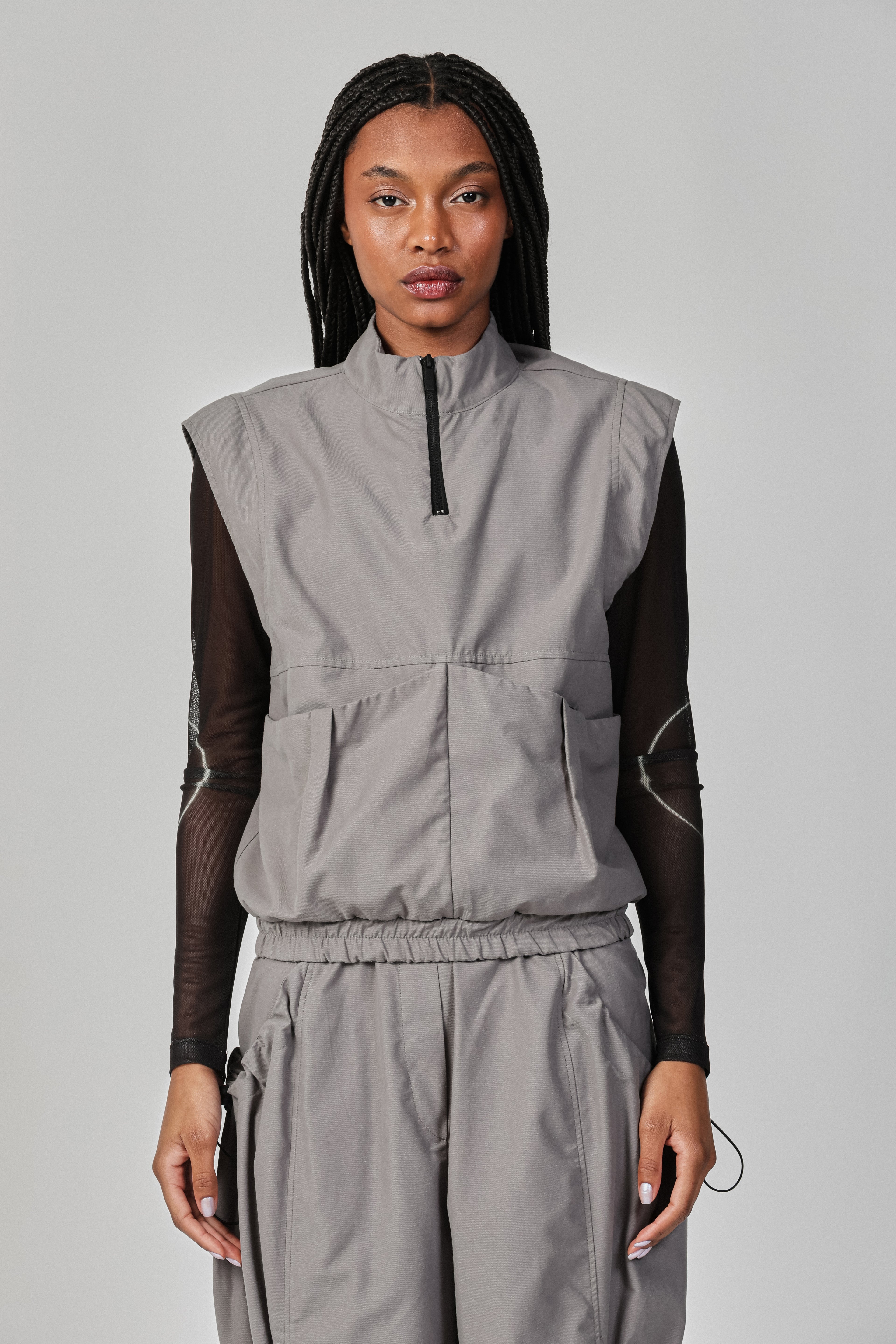OVERSIZED NYLON VEST WITH POCKETS THESAINT