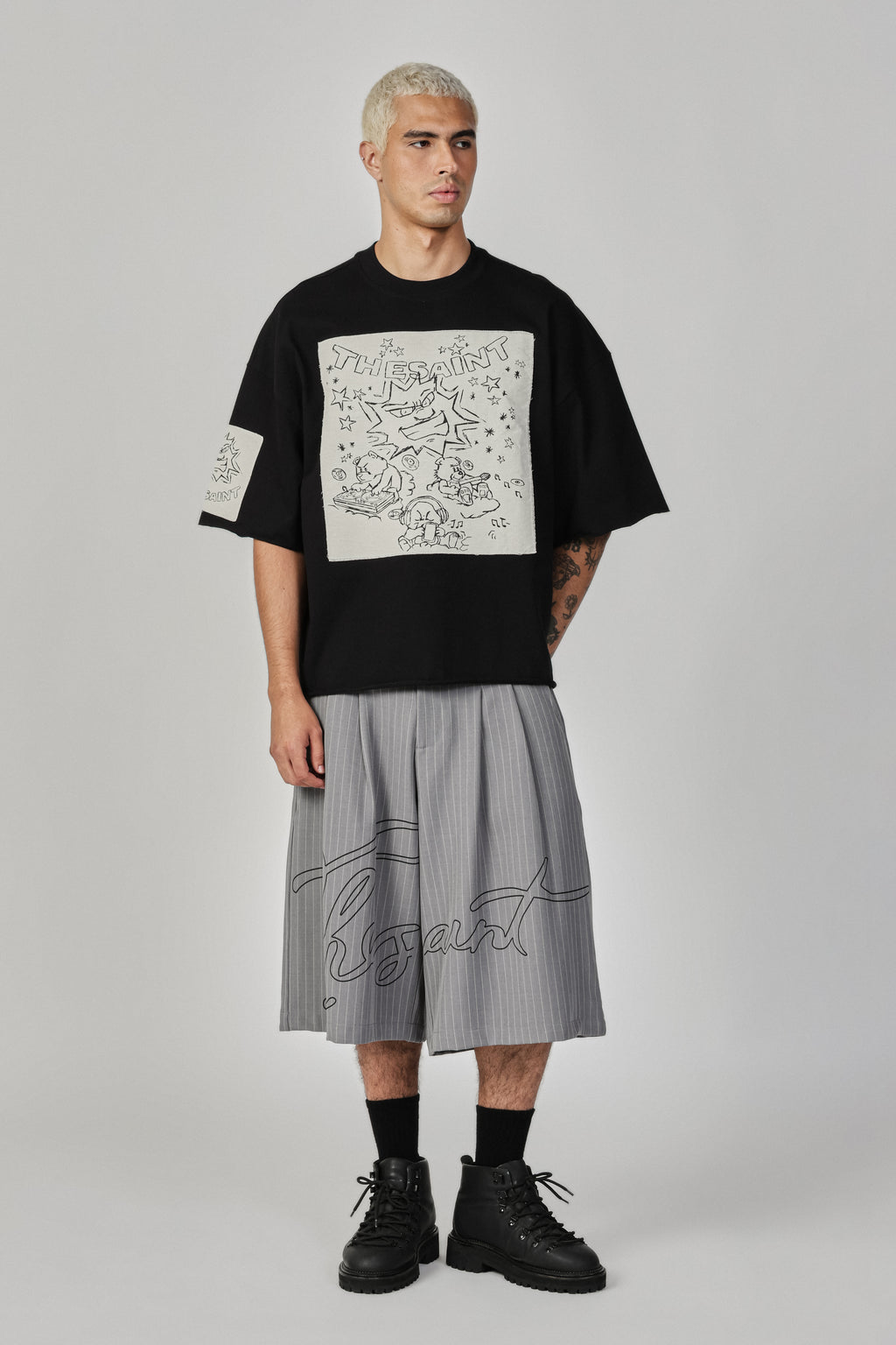 TAILORED JORTS THESAINT CURSIVE