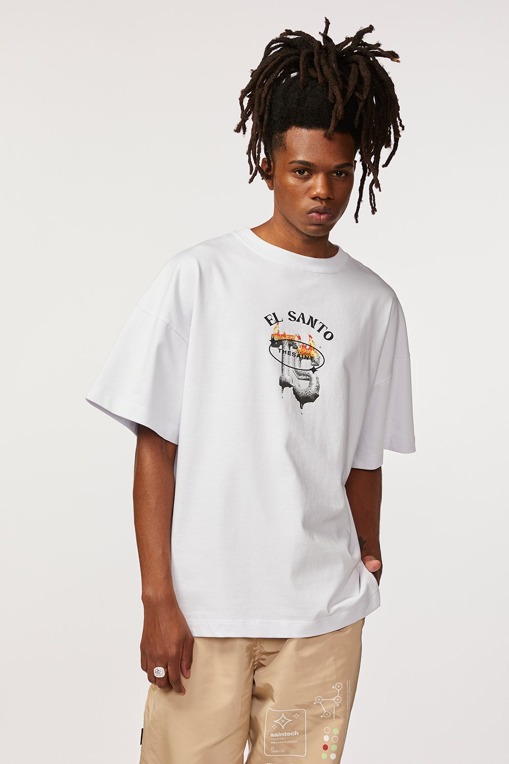 T-SHIRT OVERSIZED ELSANTO FUEGO- BRANCO