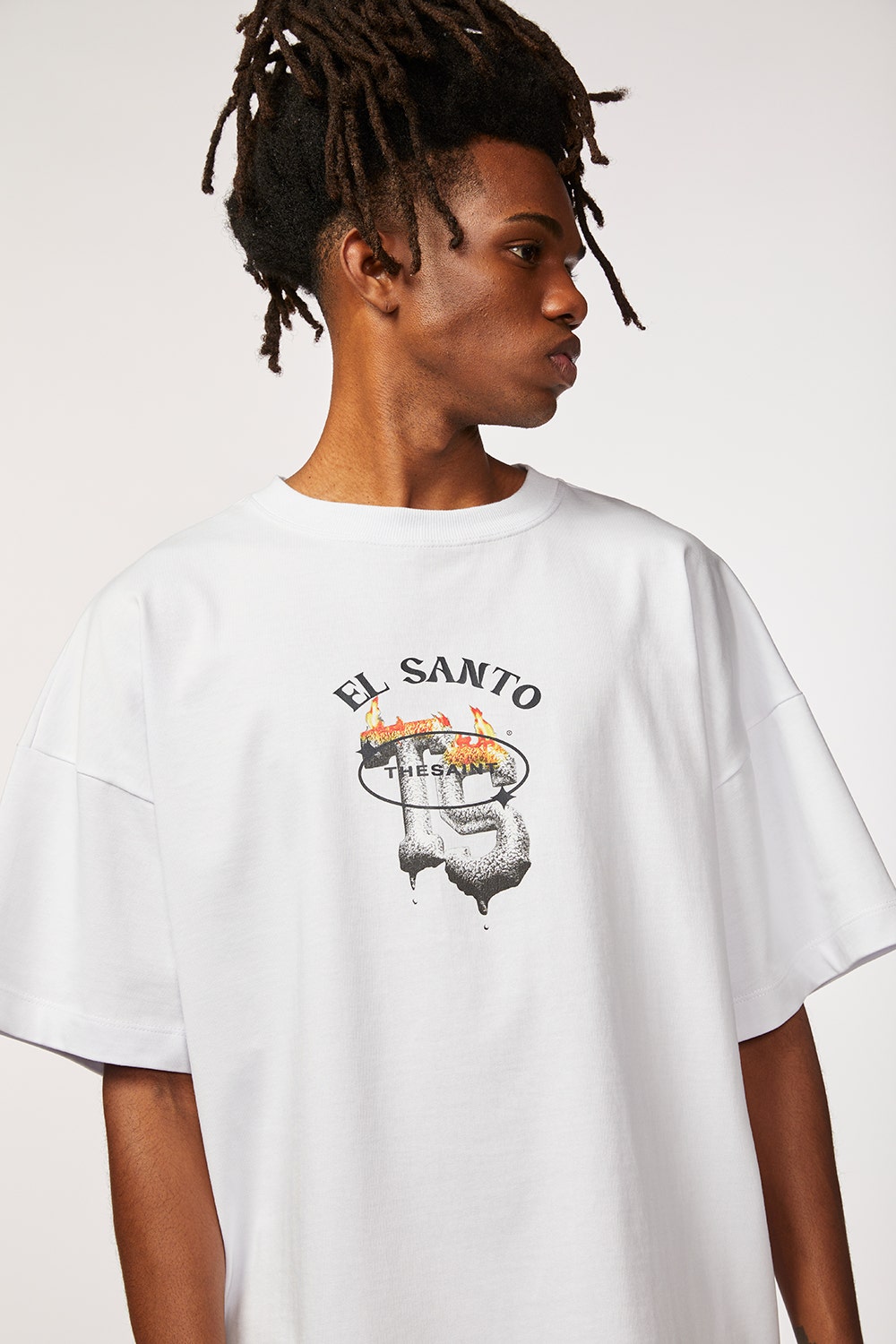 T-SHIRT OVERSIZED ELSANTO FUEGO- BRANCO