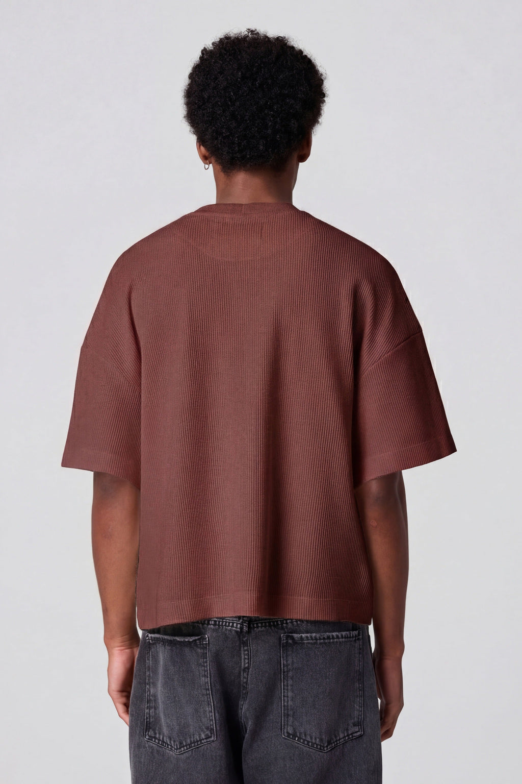 T-SHIRT WIDE BOXY WAFFLE SOLID 