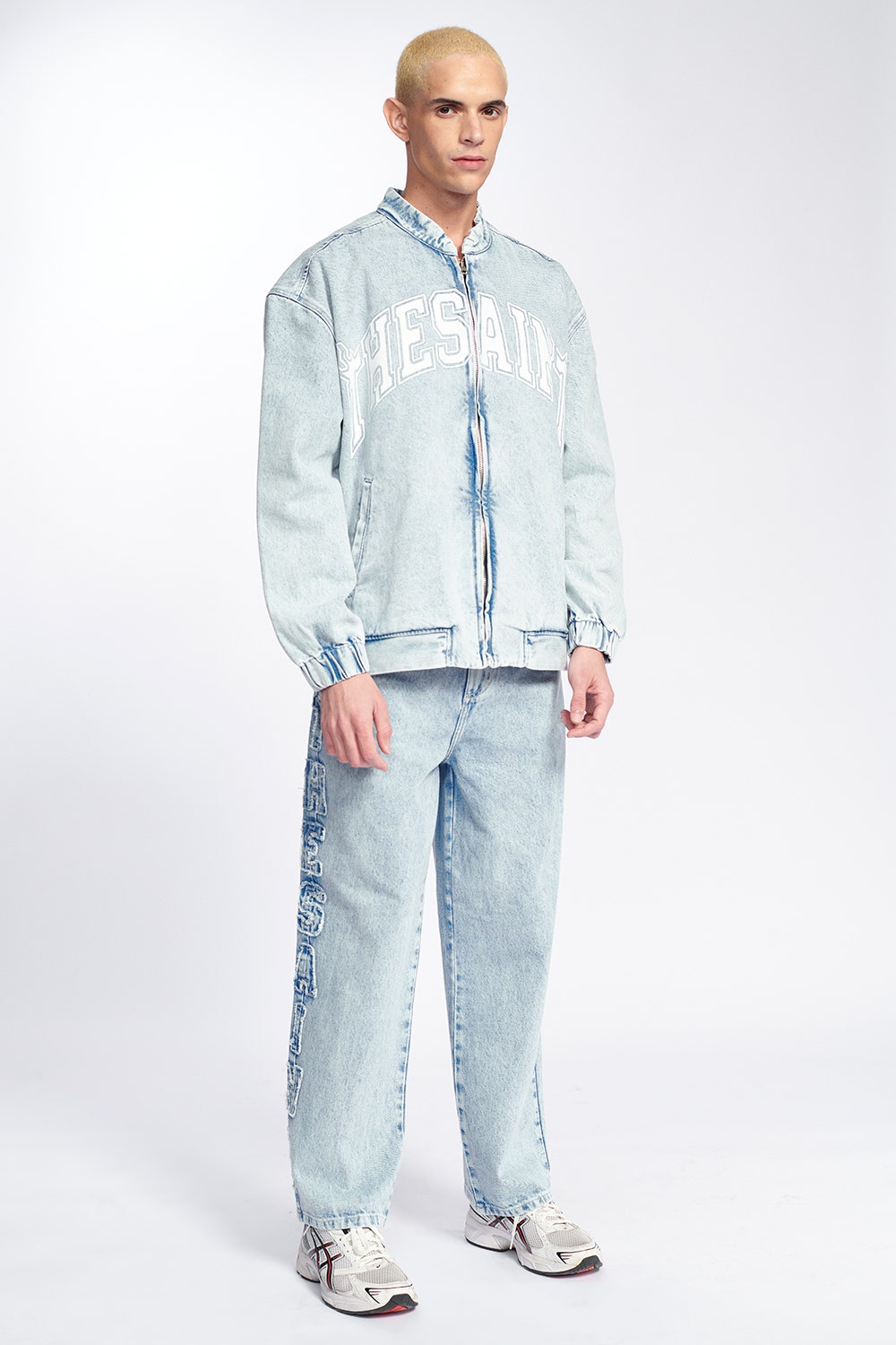 BOMBER JEANS SILK THE SAINT AZUL