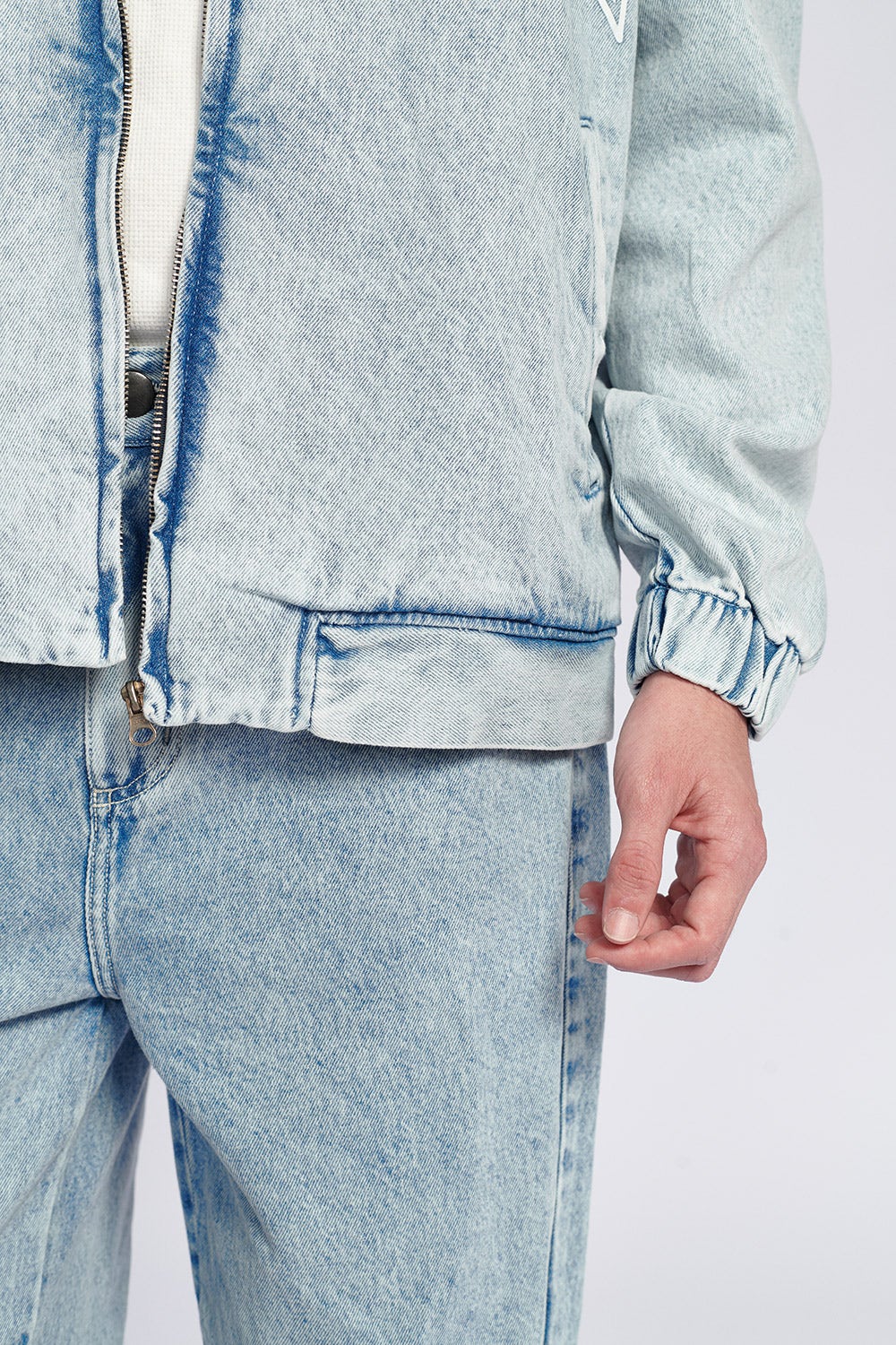 BOMBER JEANS SILK THE SAINT AZUL