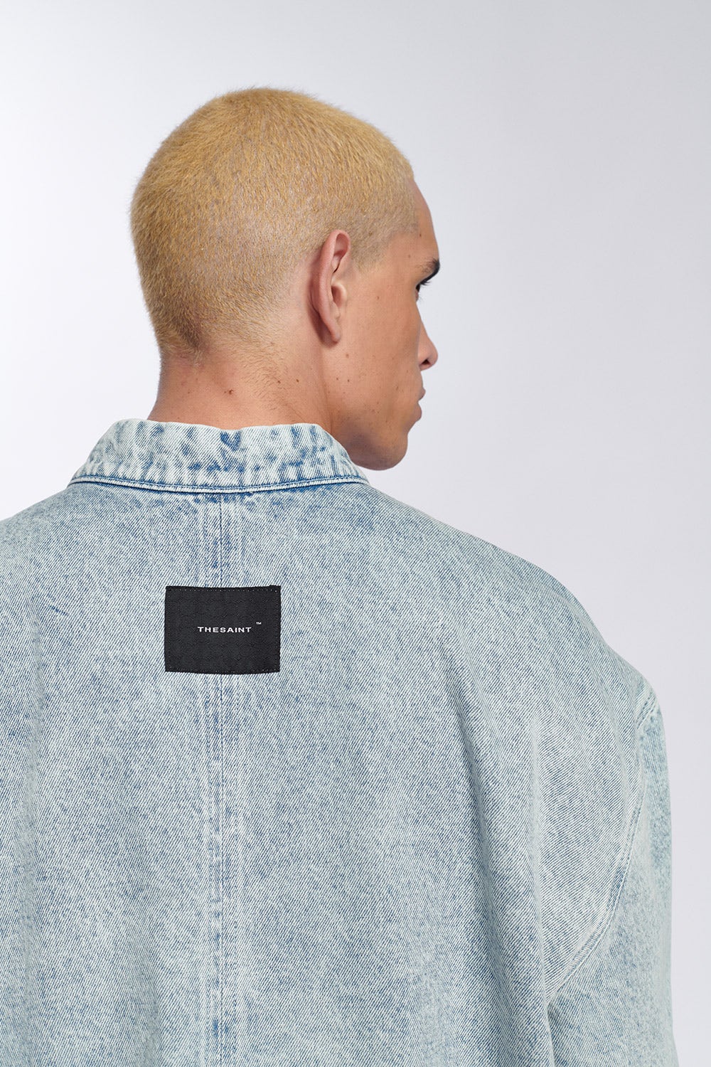 BOMBER JEANS SILK THE SAINT AZUL