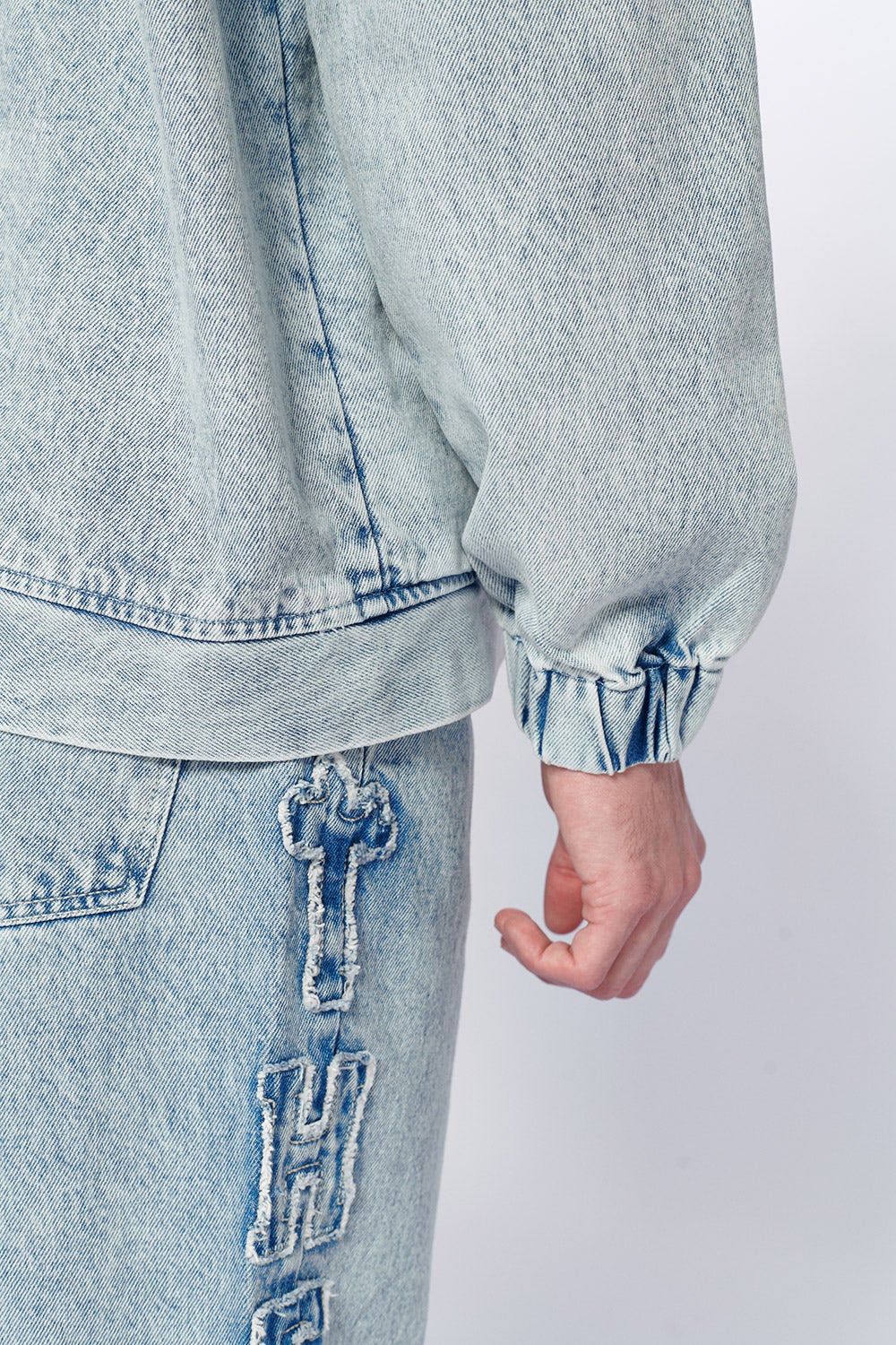 BOMBER JEANS SILK THE SAINT AZUL