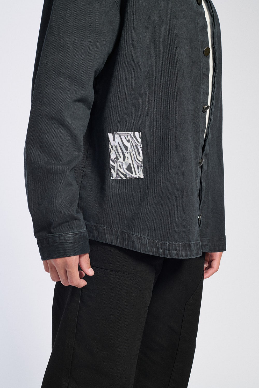DENIM JORTS ROUND POCKET