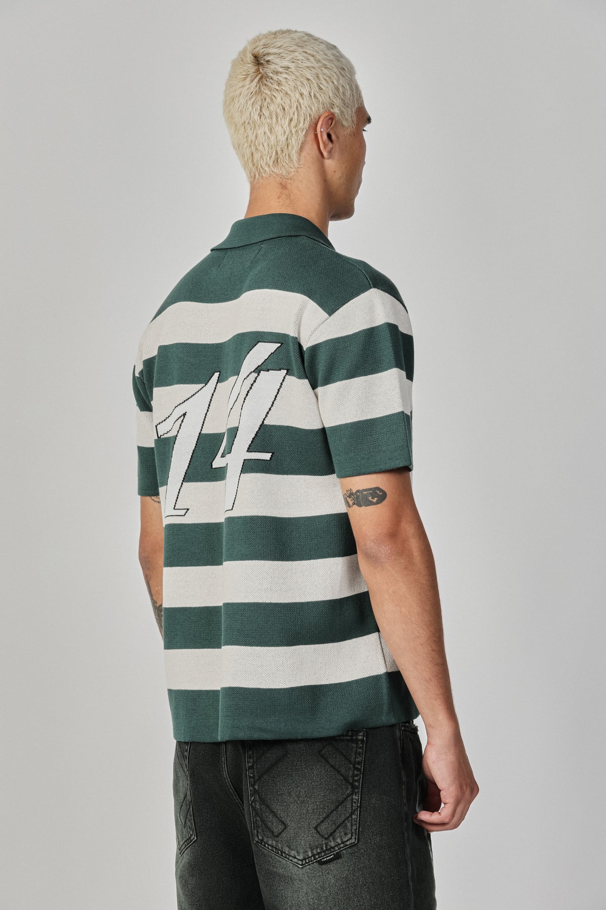 STRIPED KNIT POLO SHIRT CLASSIC