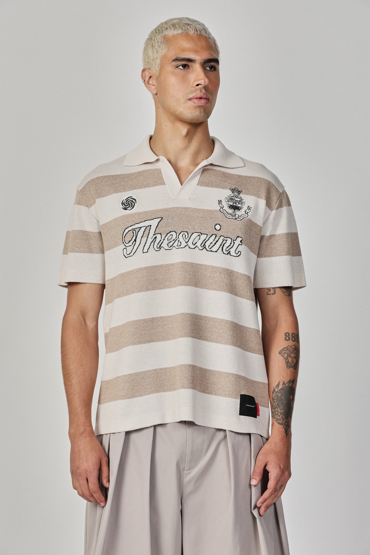 STRIPED KNIT POLO SHIRT CLASSIC