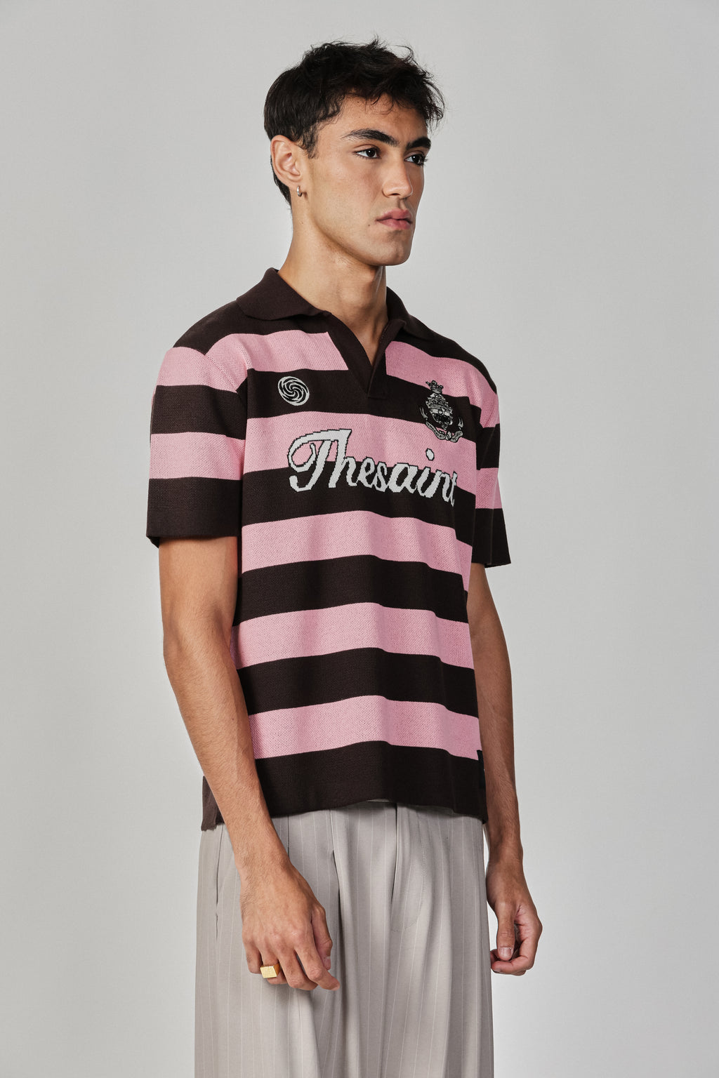 STRIPED KNIT POLO SHIRT CLASSIC