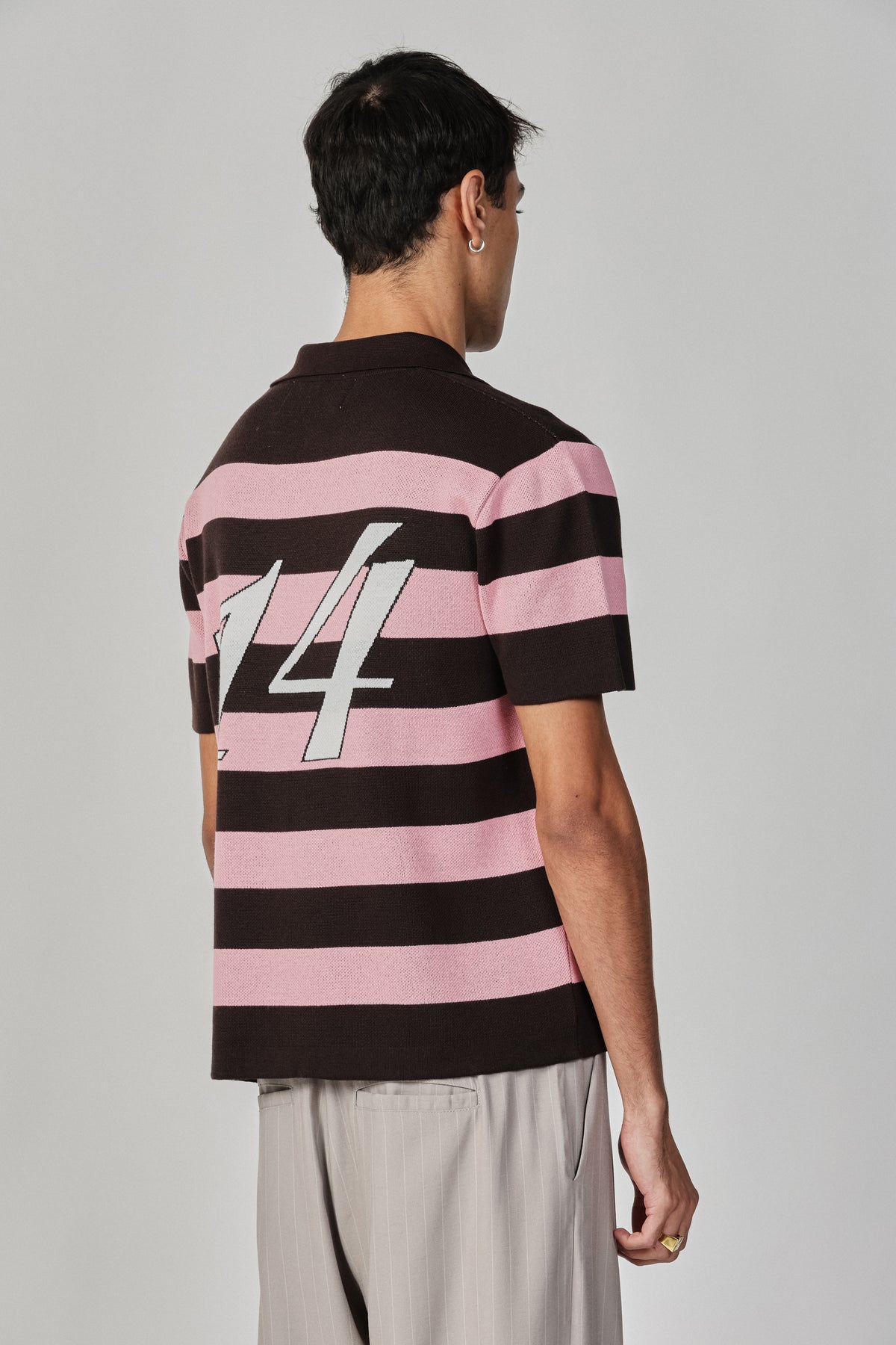 STRIPED KNIT POLO SHIRT CLASSIC