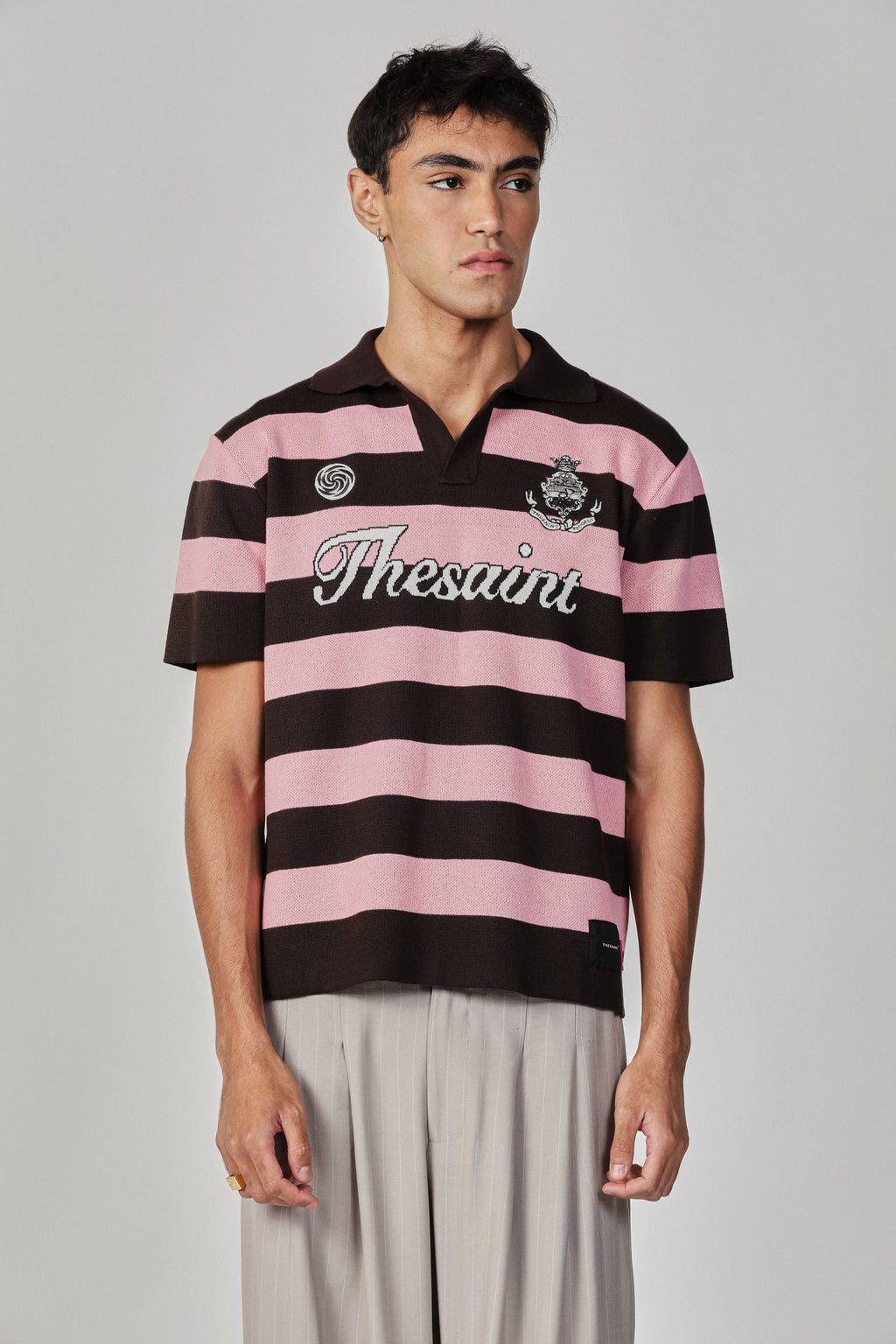 STRIPED KNIT POLO SHIRT CLASSIC