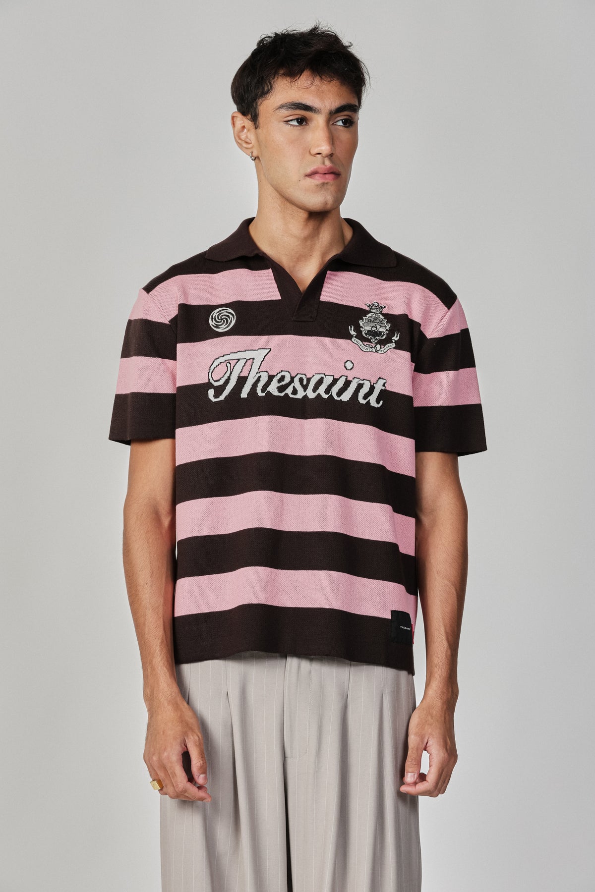 STRIPED KNIT POLO SHIRT CLASSIC
