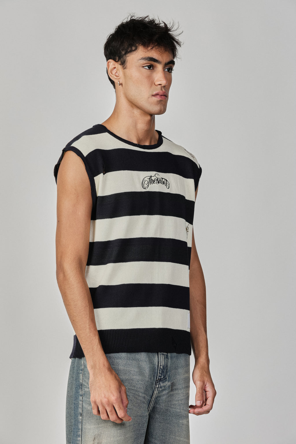 STRIPED KNIT TANK TOP