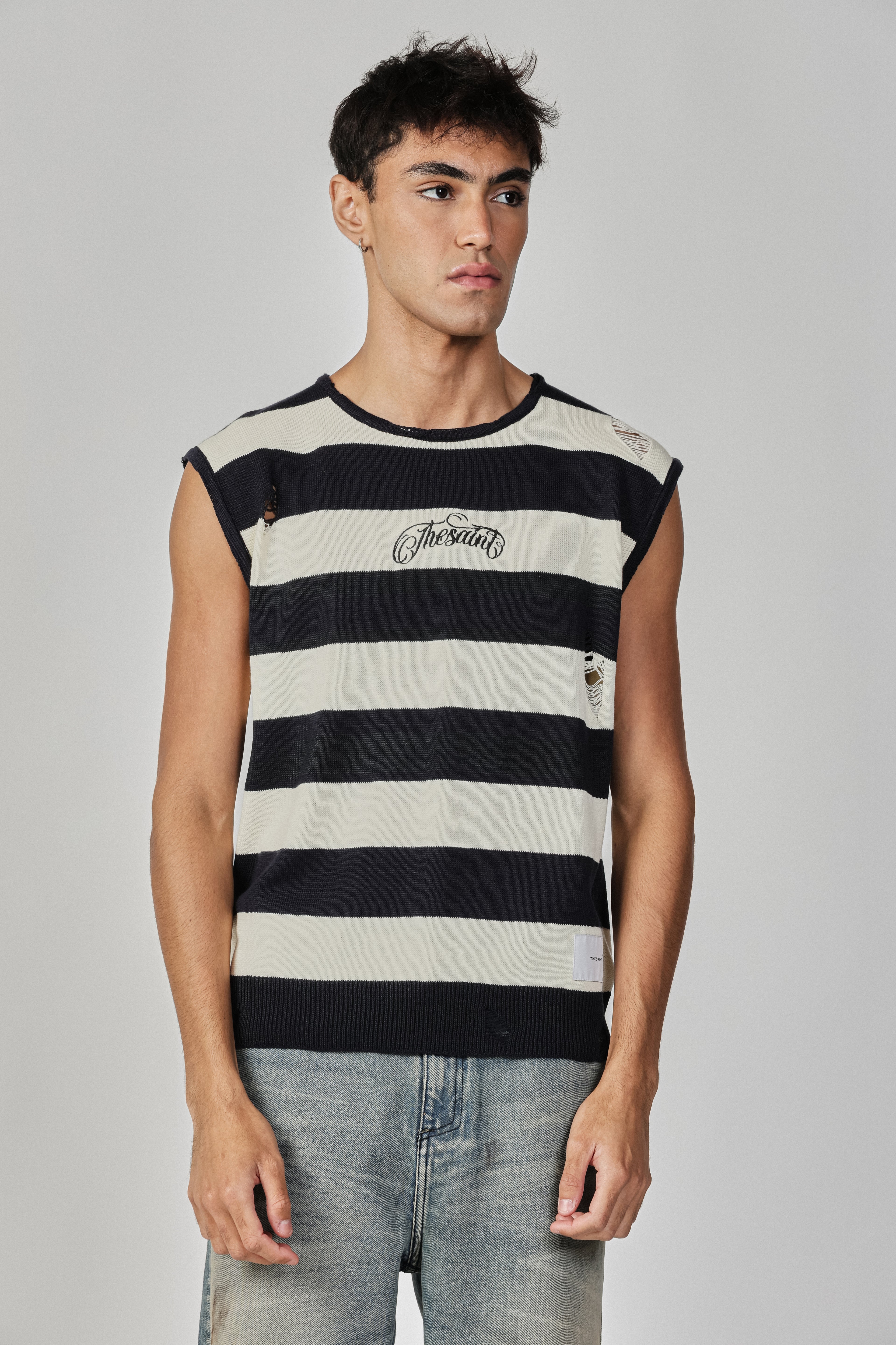 STRIPED KNIT TANK TOP