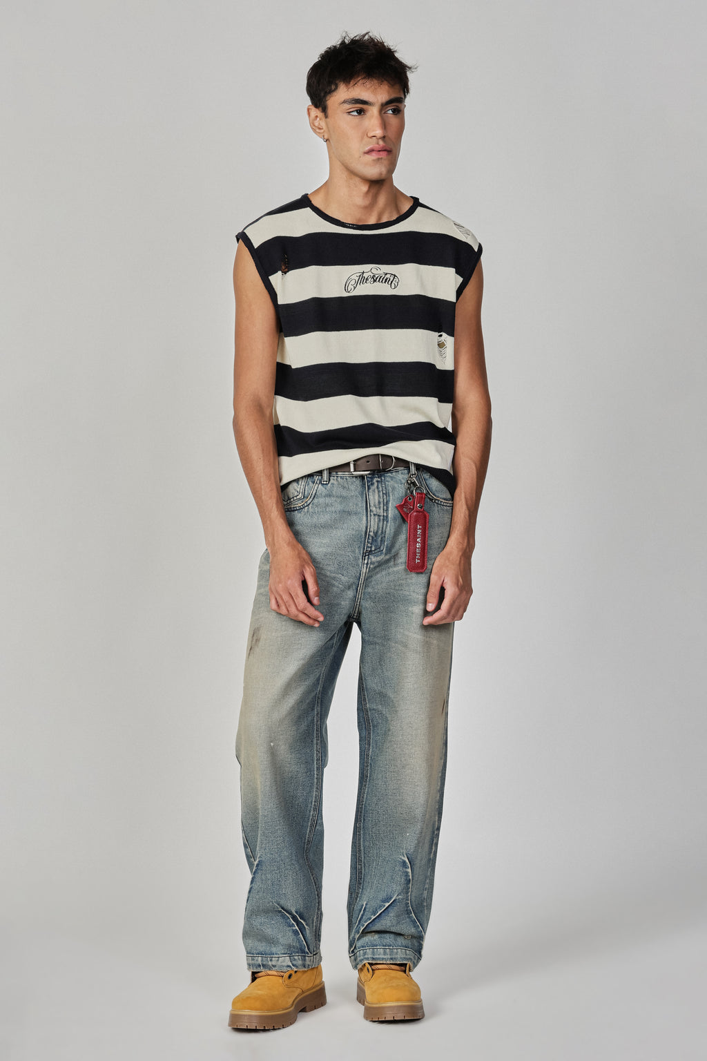 STRIPED KNIT TANK TOP