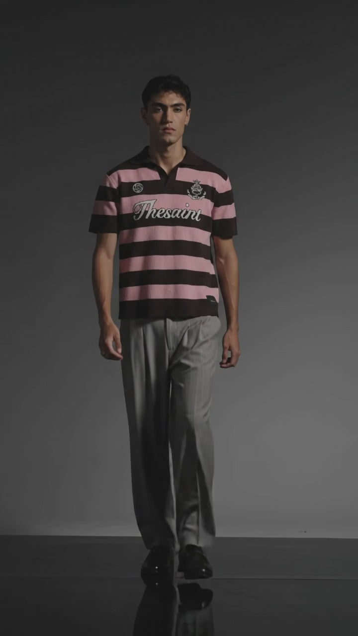 STRIPED KNIT POLO SHIRT CLASSIC